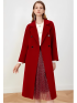 Long pure wool coat with a suit collar